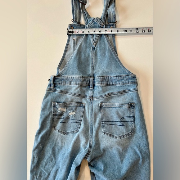 American Eagle Outfitters Mom Denim Distressed Overalls - Picture 7 of 13